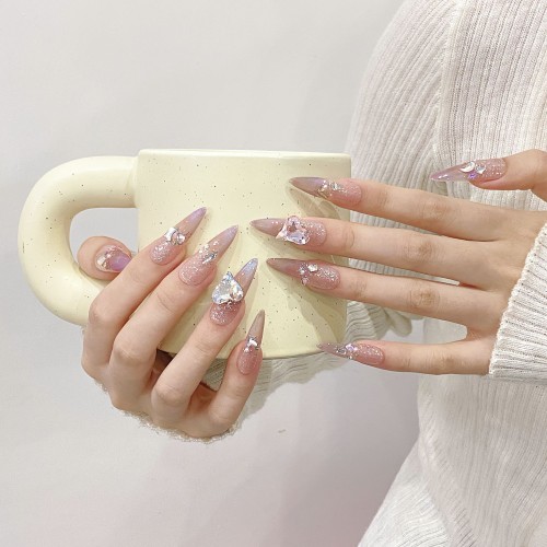 Fashion Long Handmade Press-On Nails For Women BVNL-265