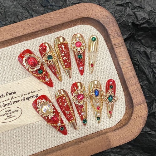 Fashion Long Handmade Press-On Nails For Women BVNL-268