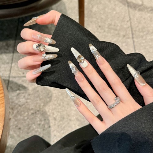 Fashion Long Handmade Press-On Nails For Women BVNL-269