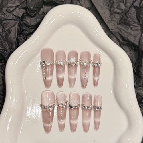 Fashion Long Handmade Press-On Nails For Women BVNL-27