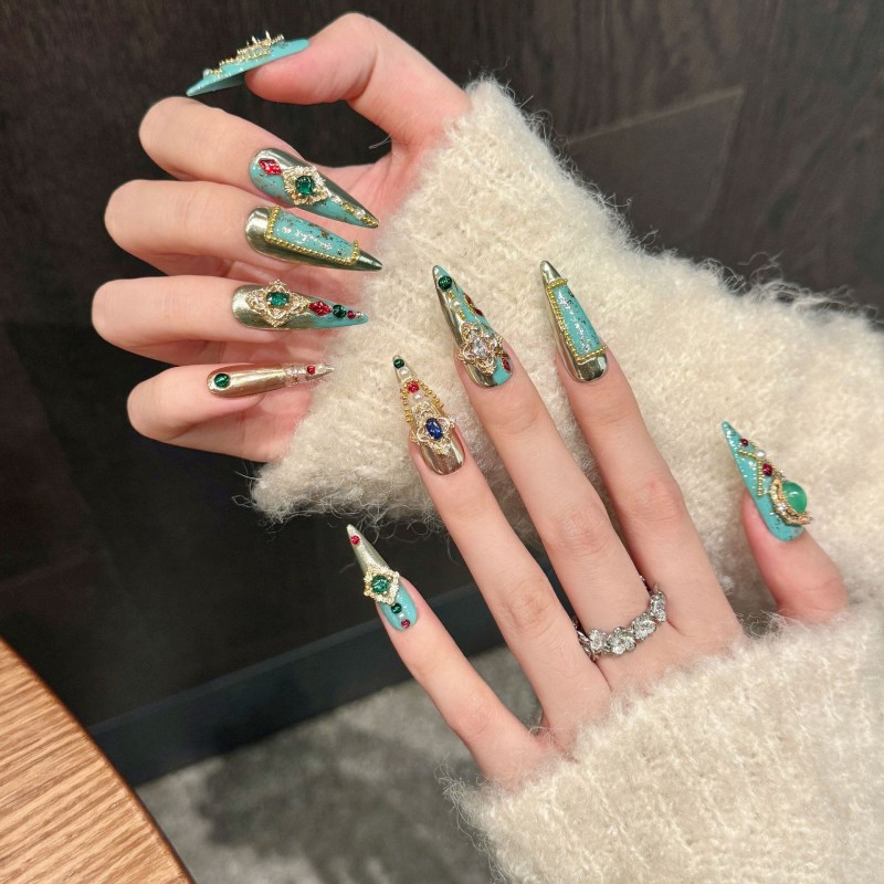 Fashion Long Handmade Press-On Nails For Women BVNL-270 