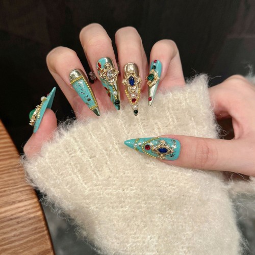 Fashion Long Handmade Press-On Nails For Women BVNL-270