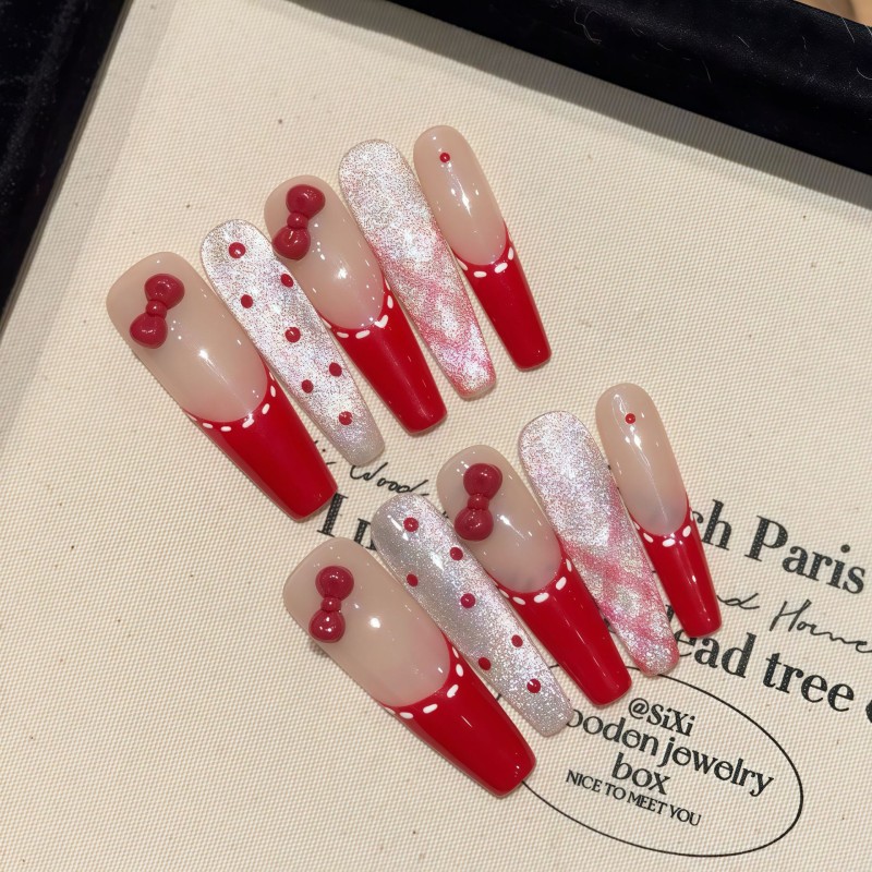 Fashion Long Handmade Press-On Nails For Women BVNL-272