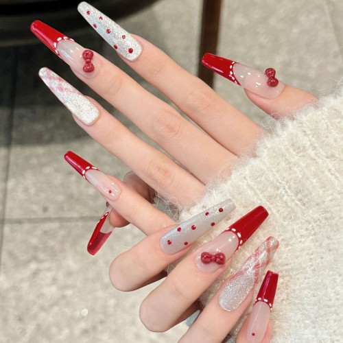 Fashion Long Handmade Press-On Nails For Women BVNL-272