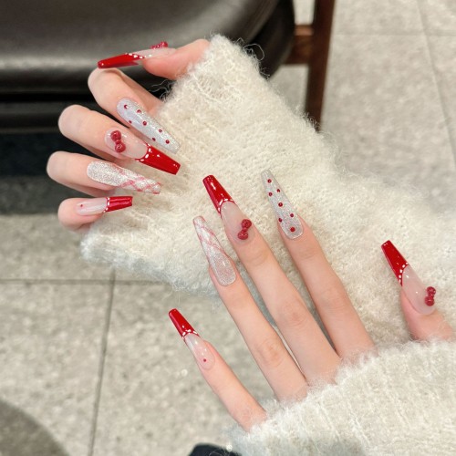 Fashion Long Handmade Press-On Nails For Women BVNL-272