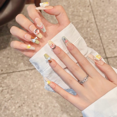 Fashion Long Handmade Press-On Nails For Women BVNL-273