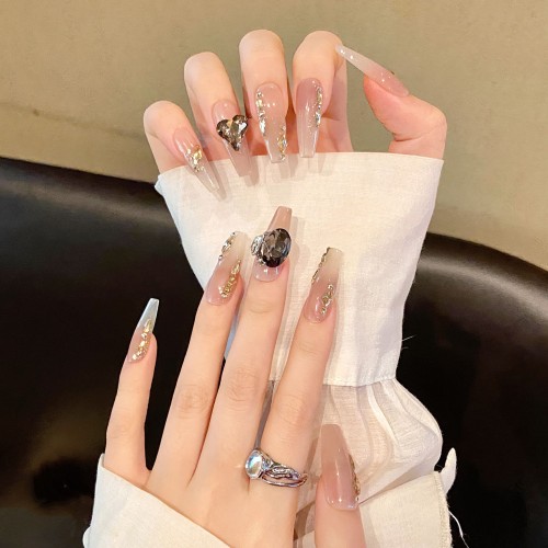 Fashion Long Handmade Press-On Nails For Women BVNL-277