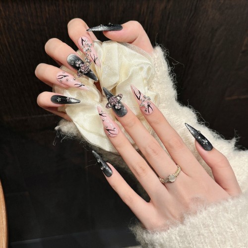 Fashion Long Handmade Press-On Nails For Women BVNL-278