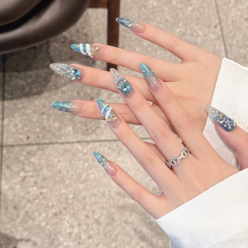 Fashion Long Handmade Press-On Nails For Women BVNL-279