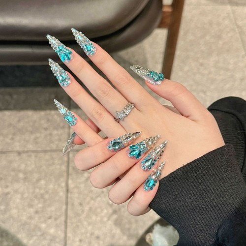 Fashion Long Handmade Press-On Nails For Women BVNL-28