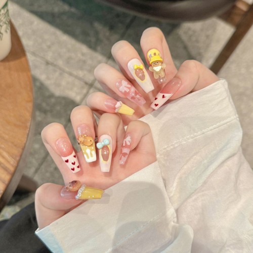 Fashion Long Handmade Press-On Nails For Women BVNL-283