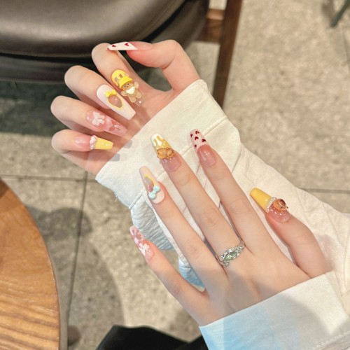 Fashion Long Handmade Press-On Nails For Women BVNL-283