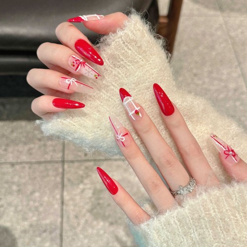 Fashion Long Handmade Press-On Nails For Women BVNL-285