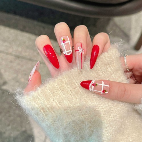 Fashion Long Handmade Press-On Nails For Women BVNL-285