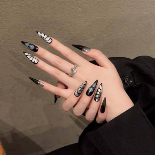 Fashion Long Handmade Press-On Nails For Women BVNL-288