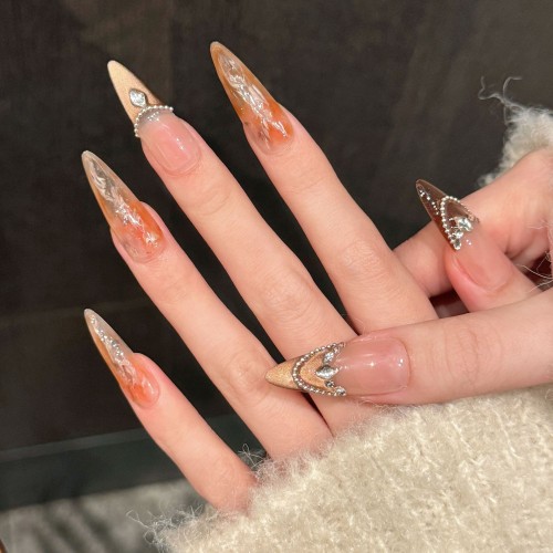 Fashion Long Handmade Press-On Nails For Women BVNL-292