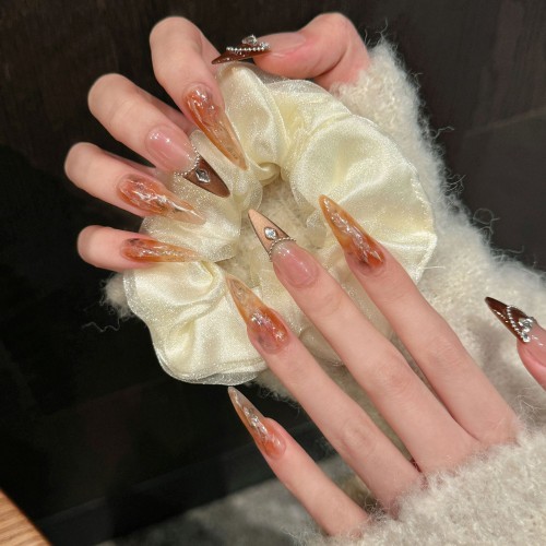 Fashion Long Handmade Press-On Nails For Women BVNL-292