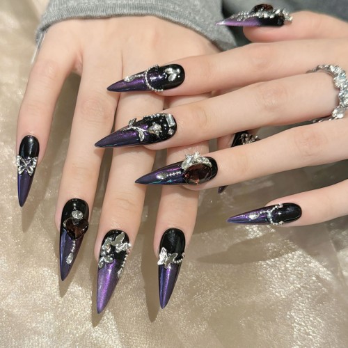 Fashion Long Handmade Press-On Nails For Women BVNL-293