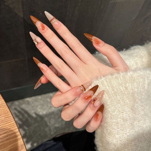 Fashion Long Handmade Press-On Nails For Women BVNL-294