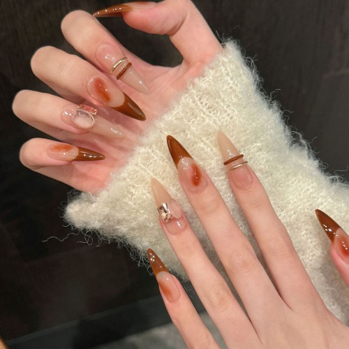 Fashion Long Handmade Press-On Nails For Women BVNL-294