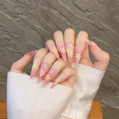 Fashion Long Handmade Press-On Nails For Women BVNL-297