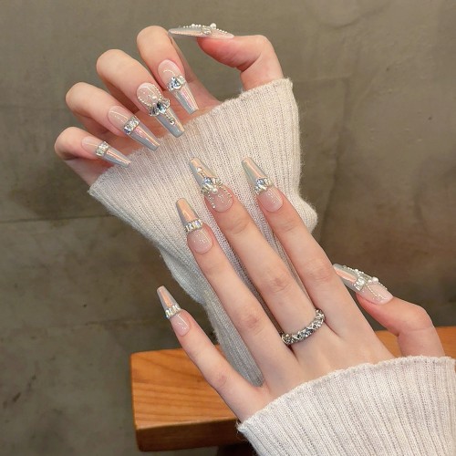 Fashion Long Handmade Press-On Nails For Women BVNL-298