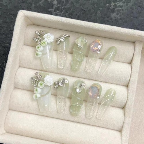 Fashion Long Handmade Press-On Nails For Women BVNL-299