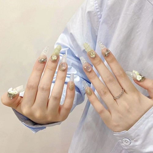 Fashion Long Handmade Press-On Nails For Women BVNL-299