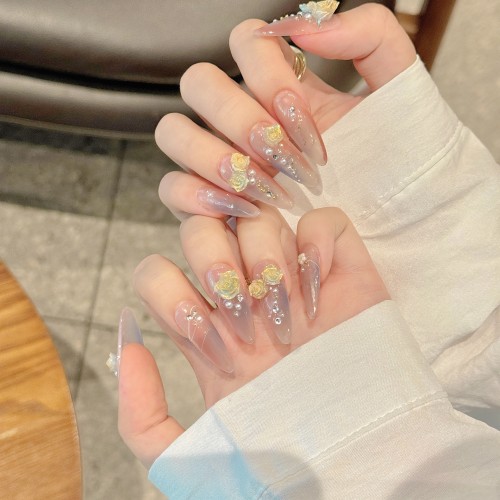 Fashion Long Handmade Press-On Nails For Women BVNL-303