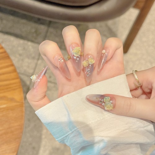 Fashion Long Handmade Press-On Nails For Women BVNL-303