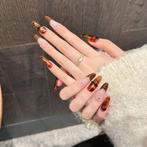 Fashion Long Handmade Press-On Nails For Women BVNL-308