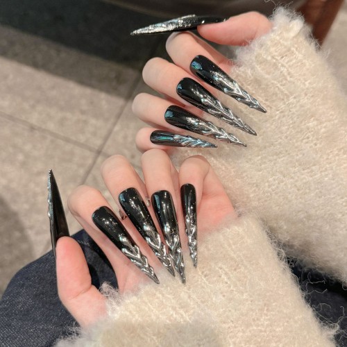 Fashion Long Handmade Press-On Nails For Women BVNL-309