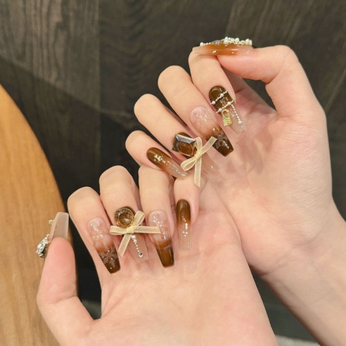 Fashion Long Handmade Press-On Nails For Women BVNL-31