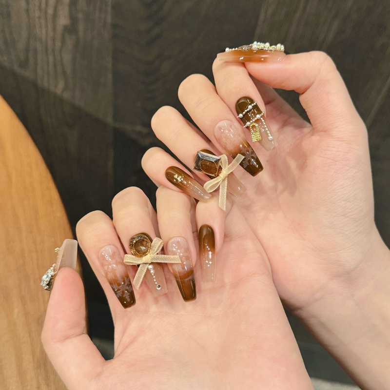 Fashion Long Handmade Press-On Nails For Women BVNL-31 