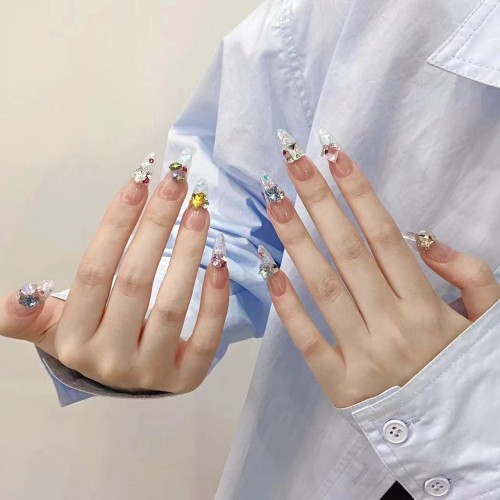 Fashion Long Handmade Press-On Nails For Women BVNL-313