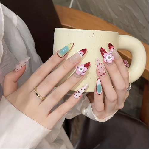 Fashion Long Handmade Press-On Nails For Women BVNL-316