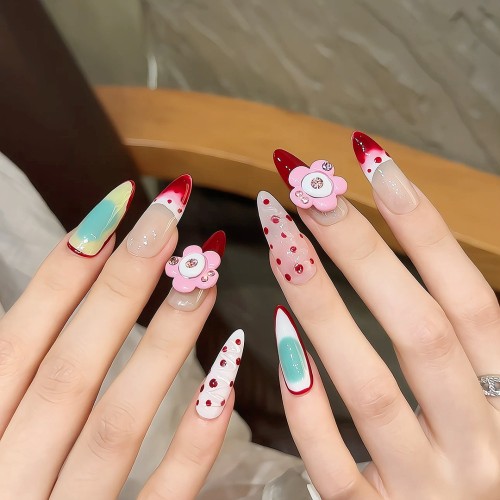 Fashion Long Handmade Press-On Nails For Women BVNL-316