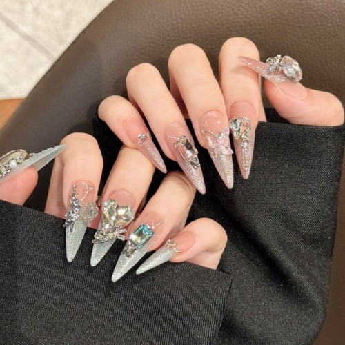 Fashion Long Handmade Press-On Nails For Women BVNL-32