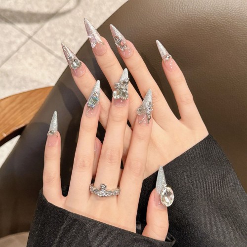 Fashion Long Handmade Press-On Nails For Women BVNL-32