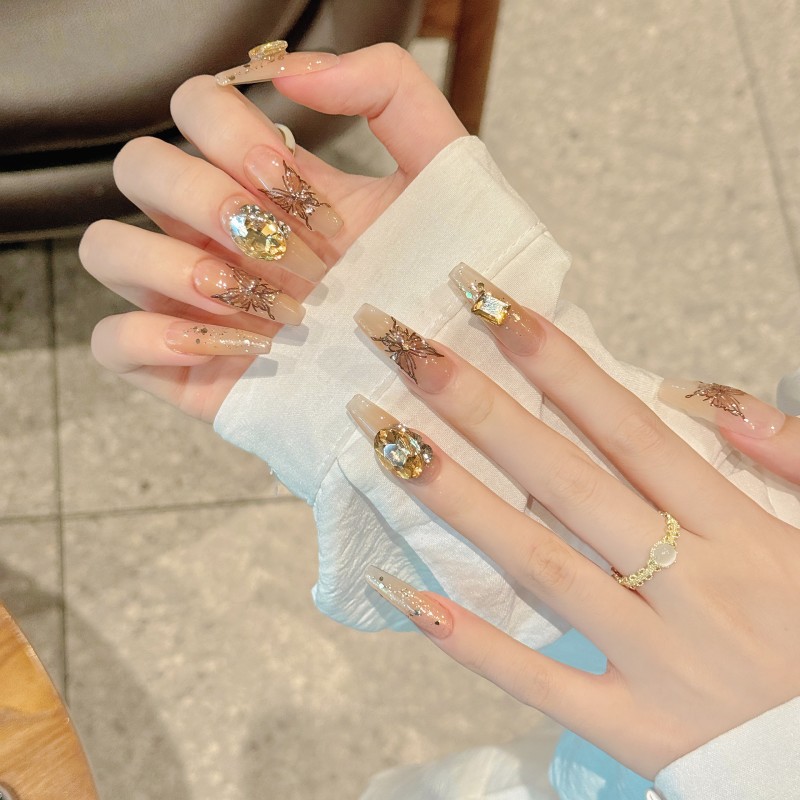 Fashion Long Handmade Press-On Nails For Women BVNL-328 