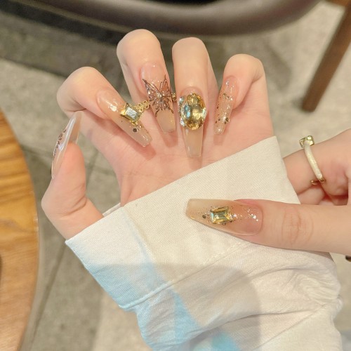 Fashion Long Handmade Press-On Nails For Women BVNL-328