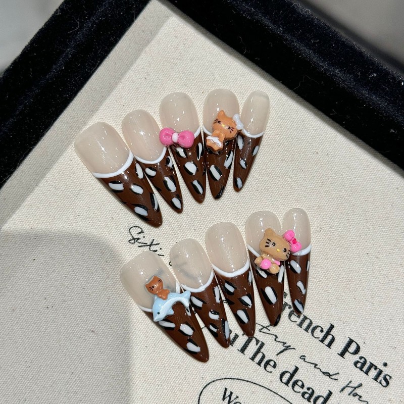 Fashion Long Handmade Press-On Nails For Women BVNL-329