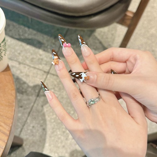 Fashion Long Handmade Press-On Nails For Women BVNL-329