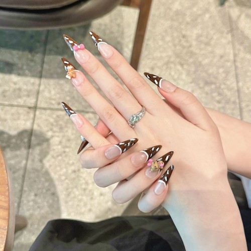 Fashion Long Handmade Press-On Nails For Women BVNL-329