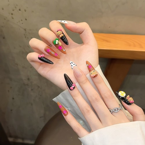 Fashion Long Handmade Press-On Nails For Women BVNL-331