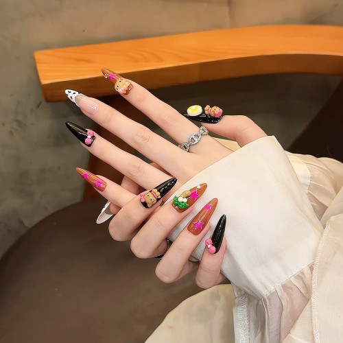 Fashion Long Handmade Press-On Nails For Women BVNL-331