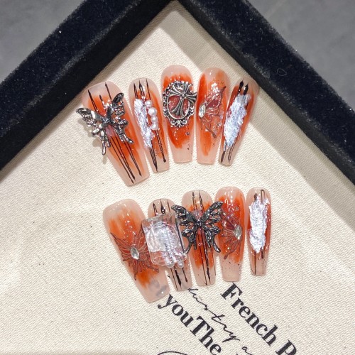 Fashion Long Handmade Press-On Nails For Women BVNL-333