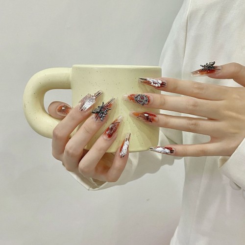 Fashion Long Handmade Press-On Nails For Women BVNL-333