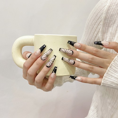 Fashion Long Handmade Press-On Nails For Women BVNL-335