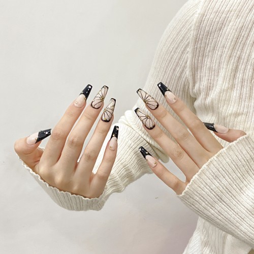 Fashion Long Handmade Press-On Nails For Women BVNL-335